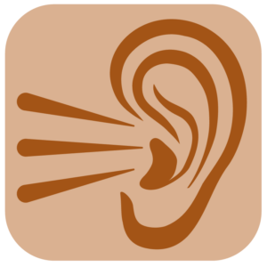 AccessKit logo shows a stylized ear with three lines radiating inward indicating listening to audio.