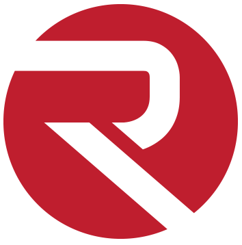Seros logotyp är ett vitt stiliserat R inuti en röd cirkel.