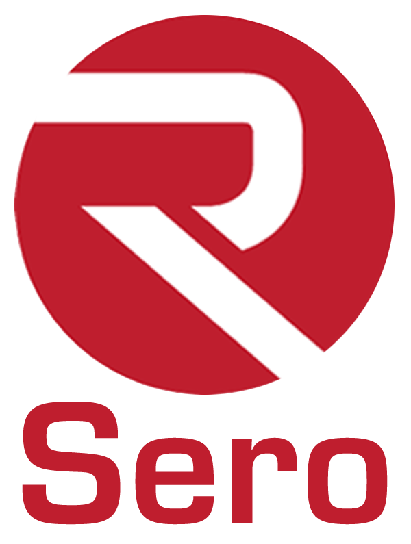 El logotipo de Sero es una R estilizada dentro de un círculo rojo.