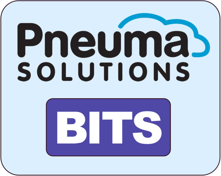 Logótipos da Pneuma Solutions e da Blind Information Technology Specialists (BITS)