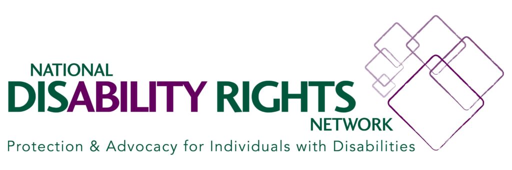 The National Disability Rights Network logo consists of overlapping diamond shapes of various sizes.